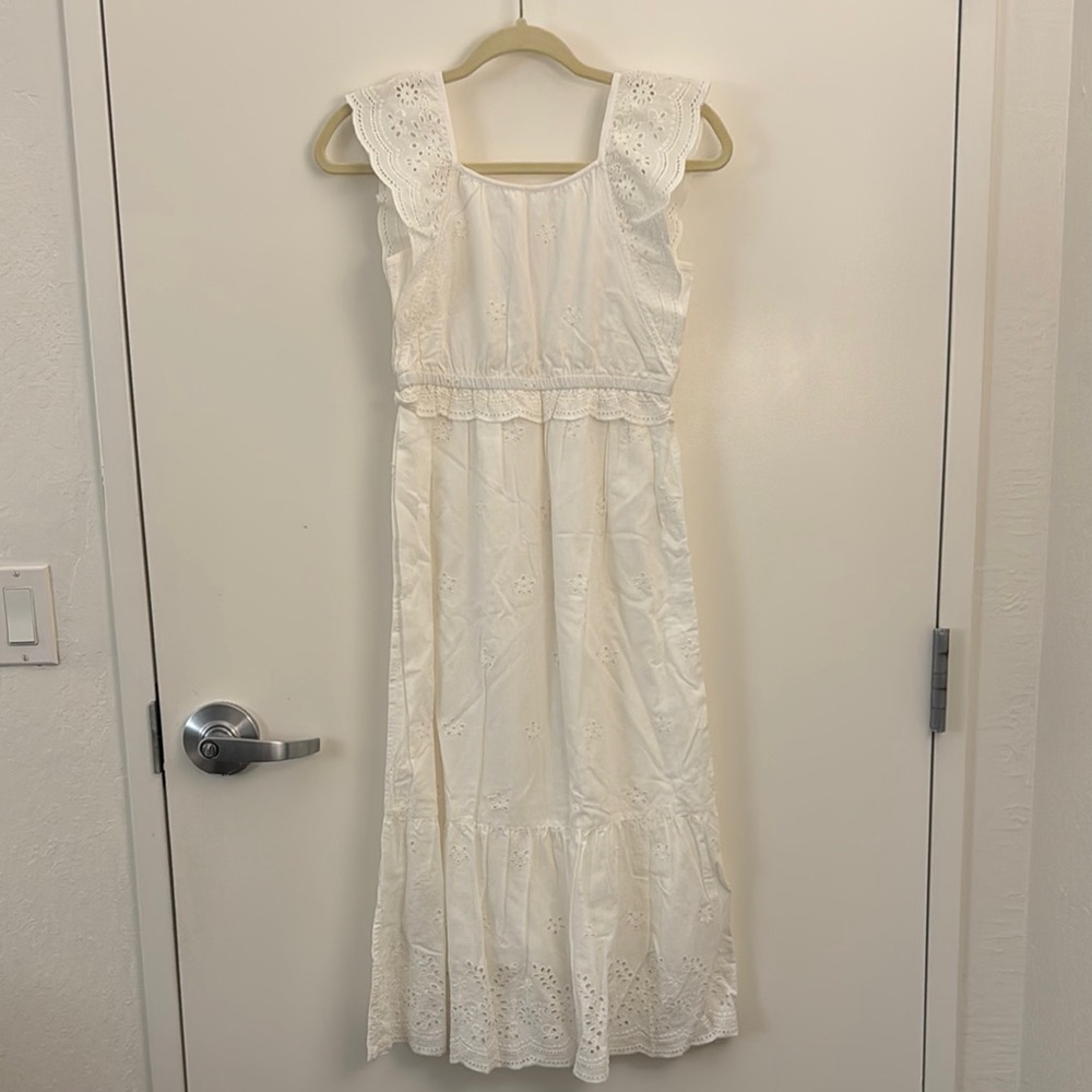 Justice White Ruffled Maxi Sundress Size 10